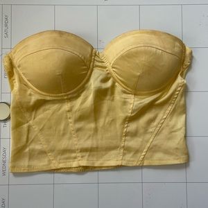 Princess Polly yellow pastel strapless bustier top